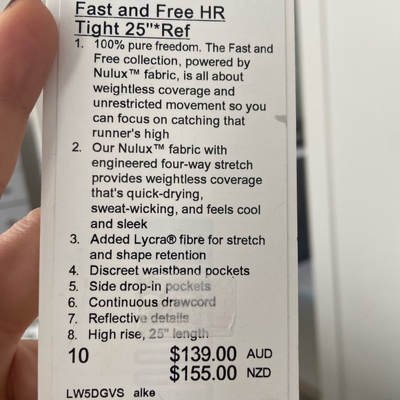 Lululemon fast and free tights - Picture 6 of 6